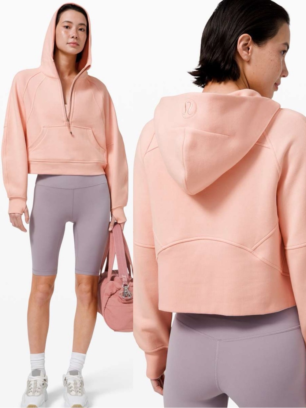 lululemon | NWOT Scuba Oversized 1/2 Zip Hoodie Pink Mist XS/S